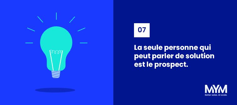 Commercial performant et intègre - Loi n°07 : Ne pas parler de solution