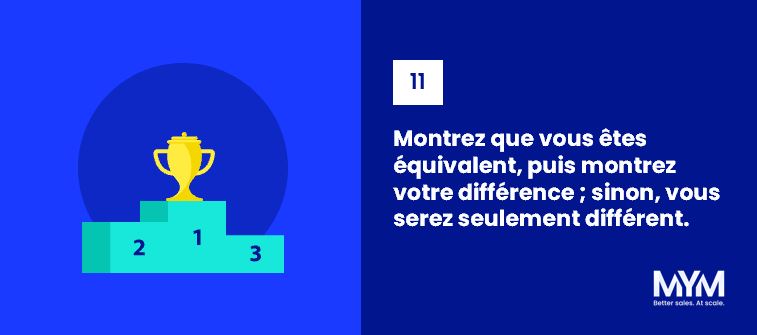 Commercial performant et intègre - Loi n°11 : montrez que vous êtes équivalent à la concurrence